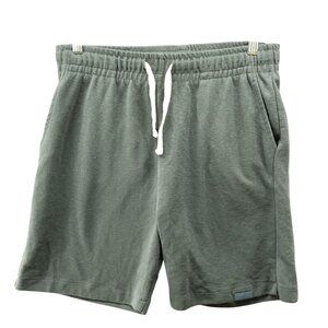 Zara Sweat Shorts Mens M Olive Green Textured Drawstring 6.5'' Inseam Lounge
